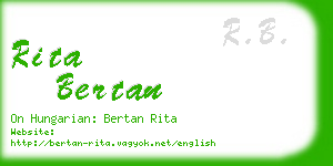 rita bertan business card